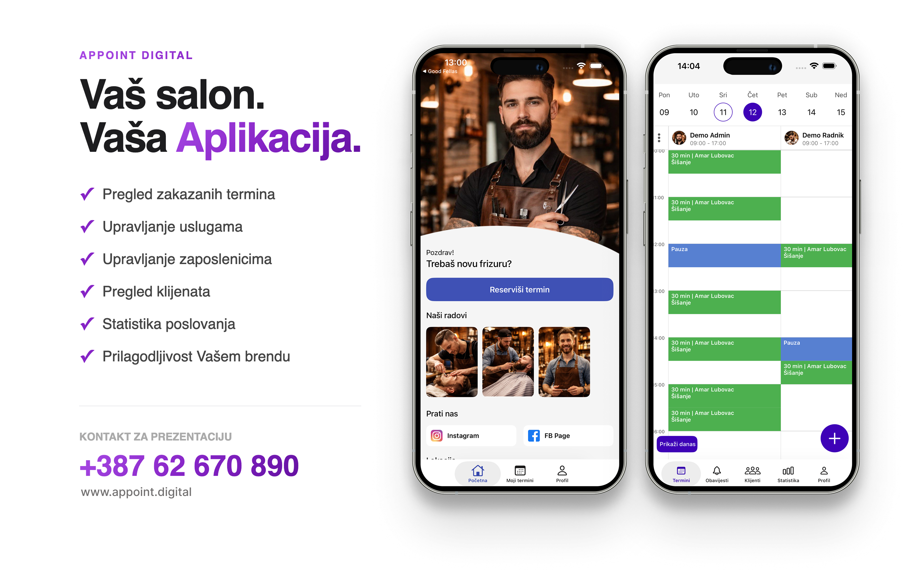 AppointDigital — Vaš salon, Vaša aplikacija
